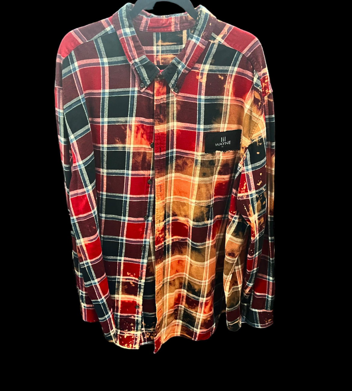 Customized “Mr. Carter” Graphic Reverse Tie Dye Flannel