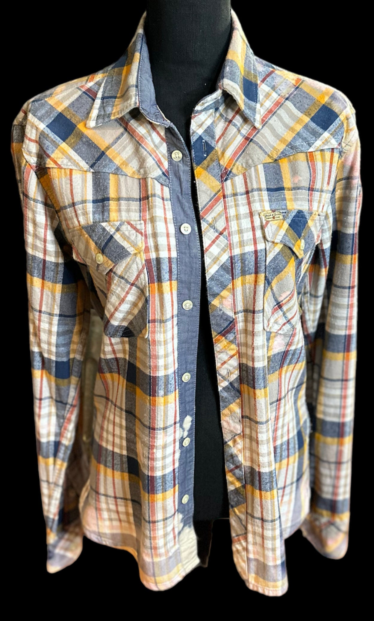 Customized “Lady & Tramp” Graphic Reverse Tie Dye Vintage Flannel