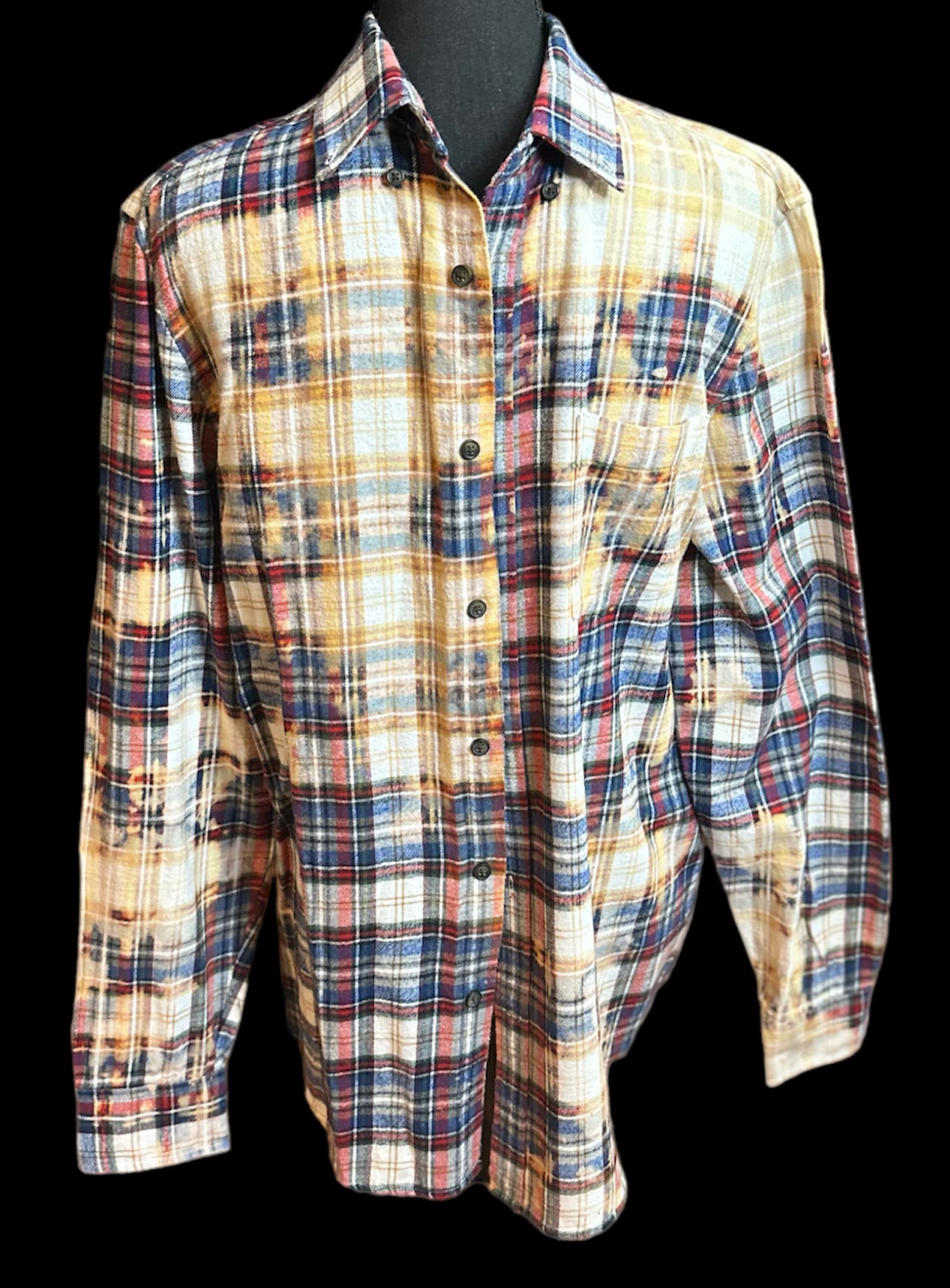 Customized ANIMA Graphic Reverse Tie Dye Flannel