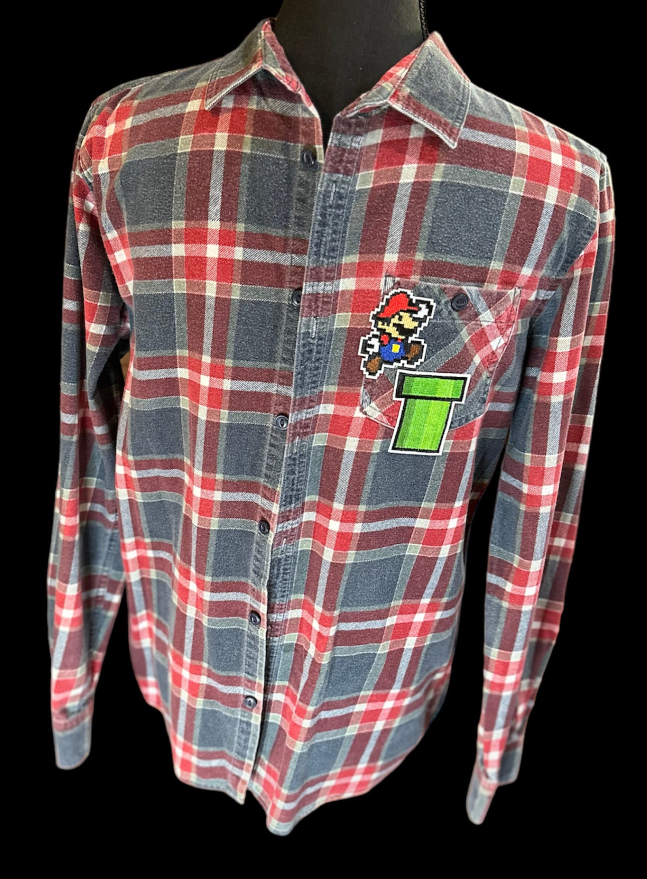 Customized “Mario” Graphic Vintage Flannel