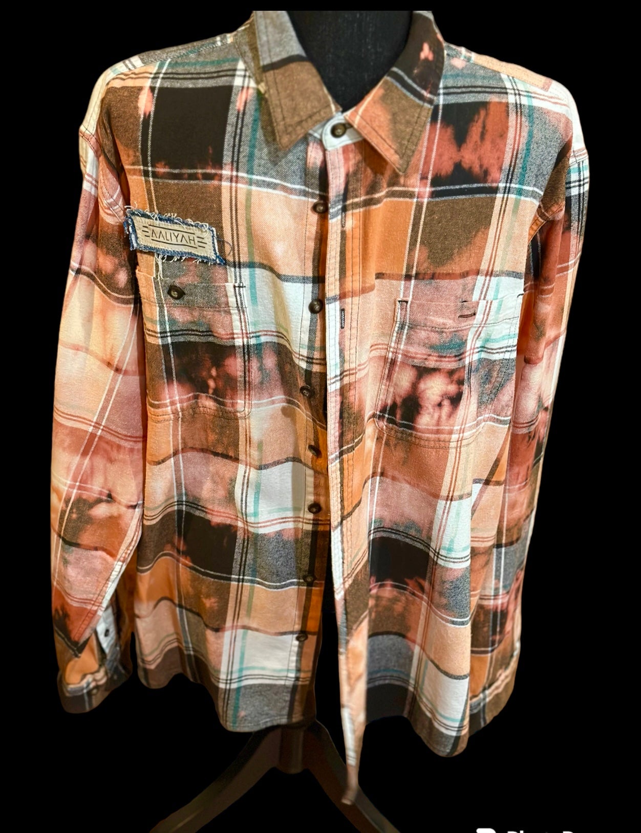 Customized “One In A Million” Graphic Reverse Tie Dye Flannel