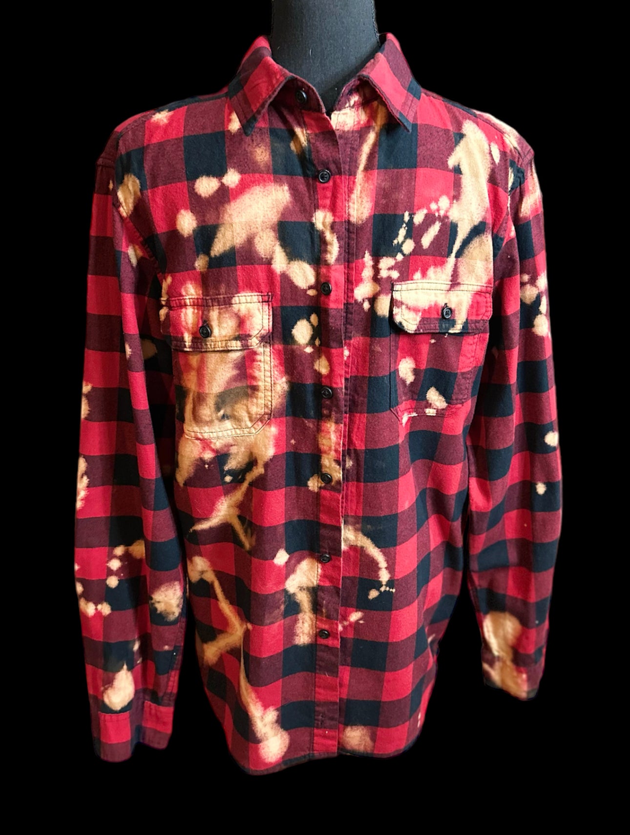 Customized “Elm Street” Graphic Reverse Tie Dye Vintage Flannel