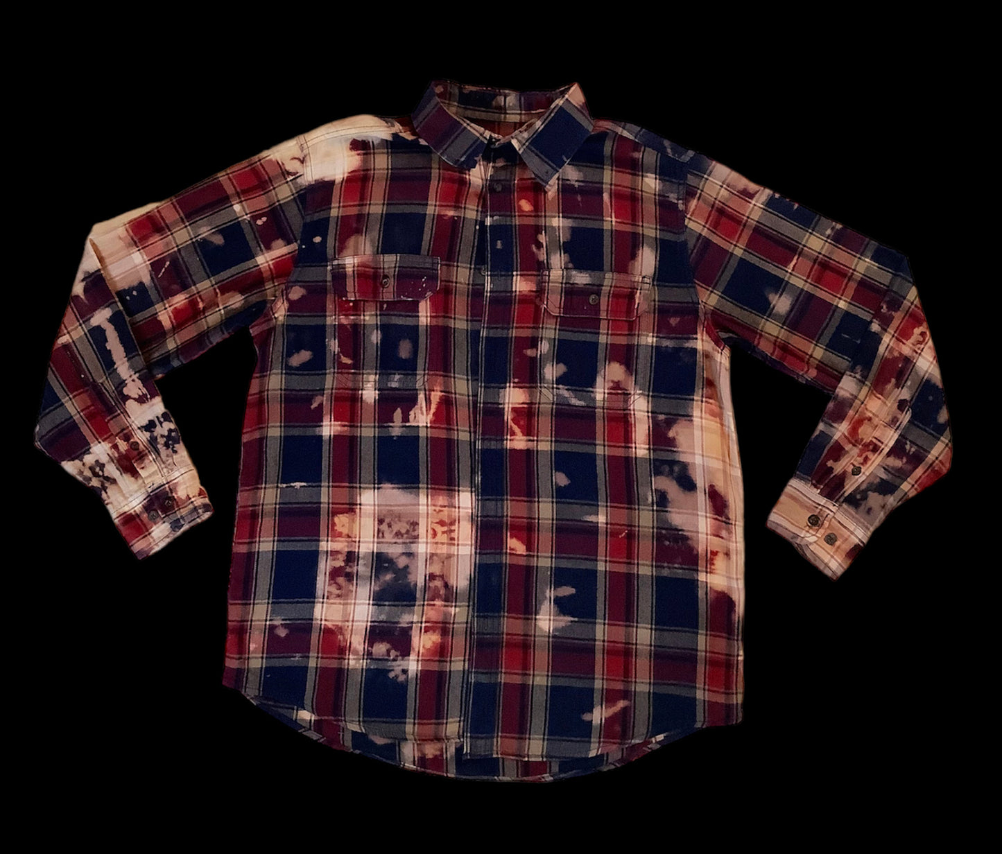 Customized Vintage “Looney Tunes” Graphic Reverse Tie Dye Flannel