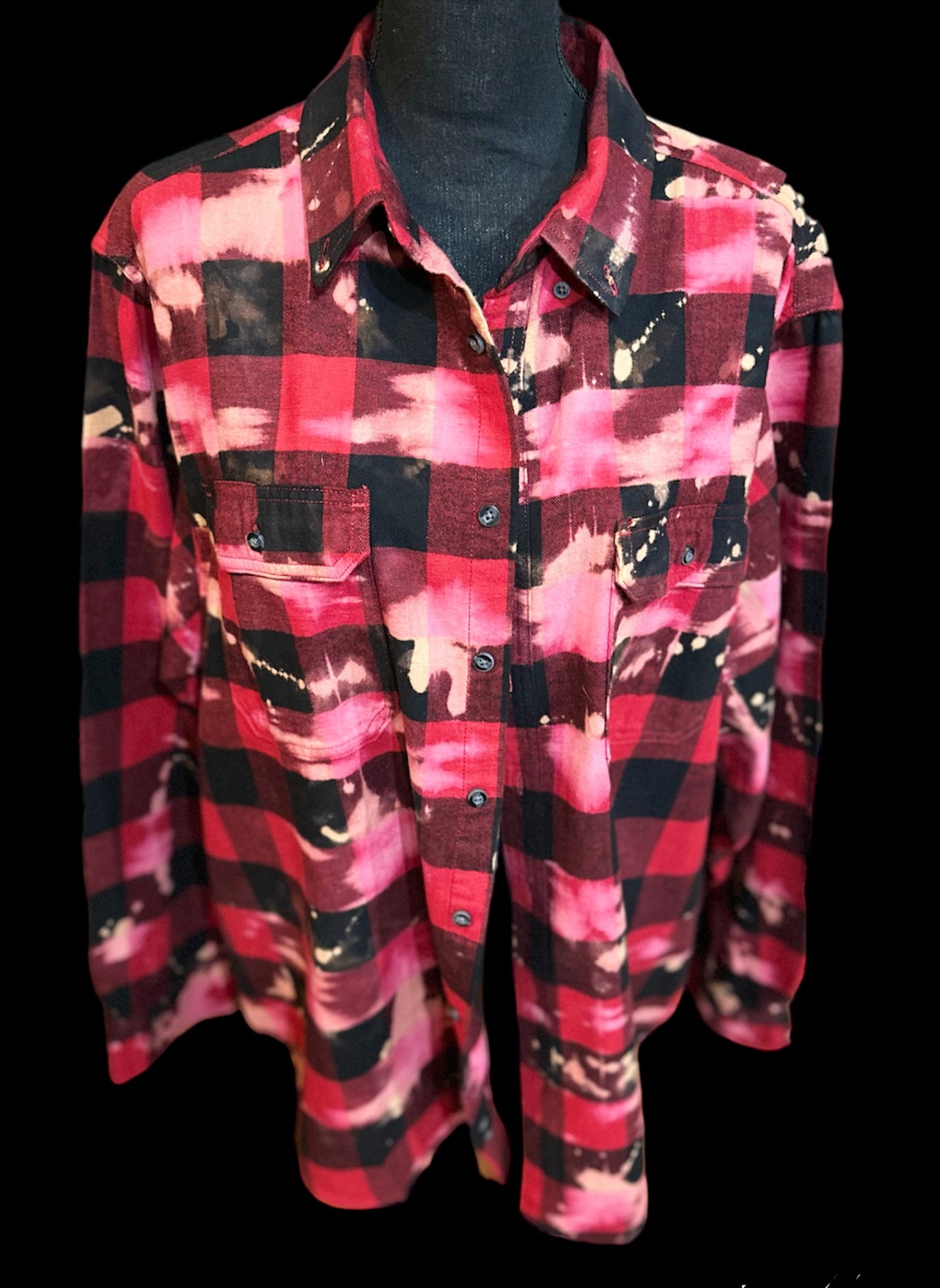 Customized “That Thique” Graphic Reverse Tie Dye Flannel