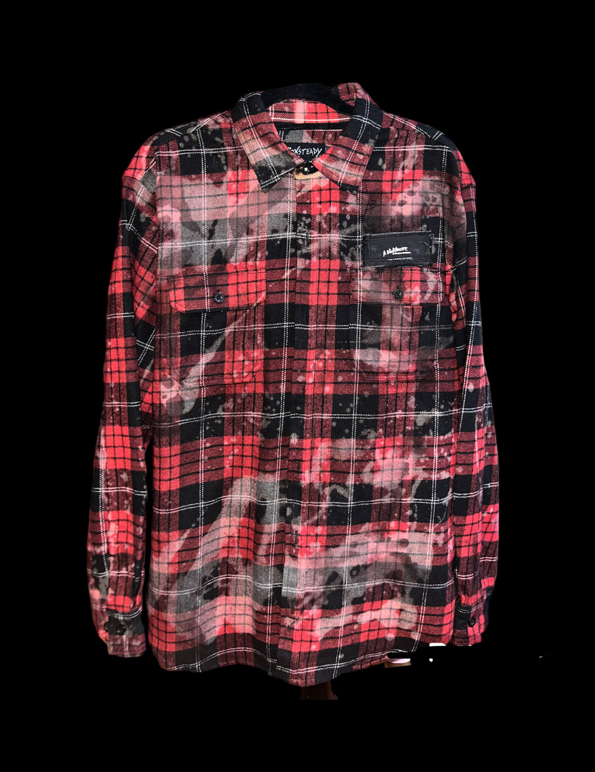 Customized “Freddie” Graphic Heavy Weather Weight Vintage Reverse Tie Dye Flannel