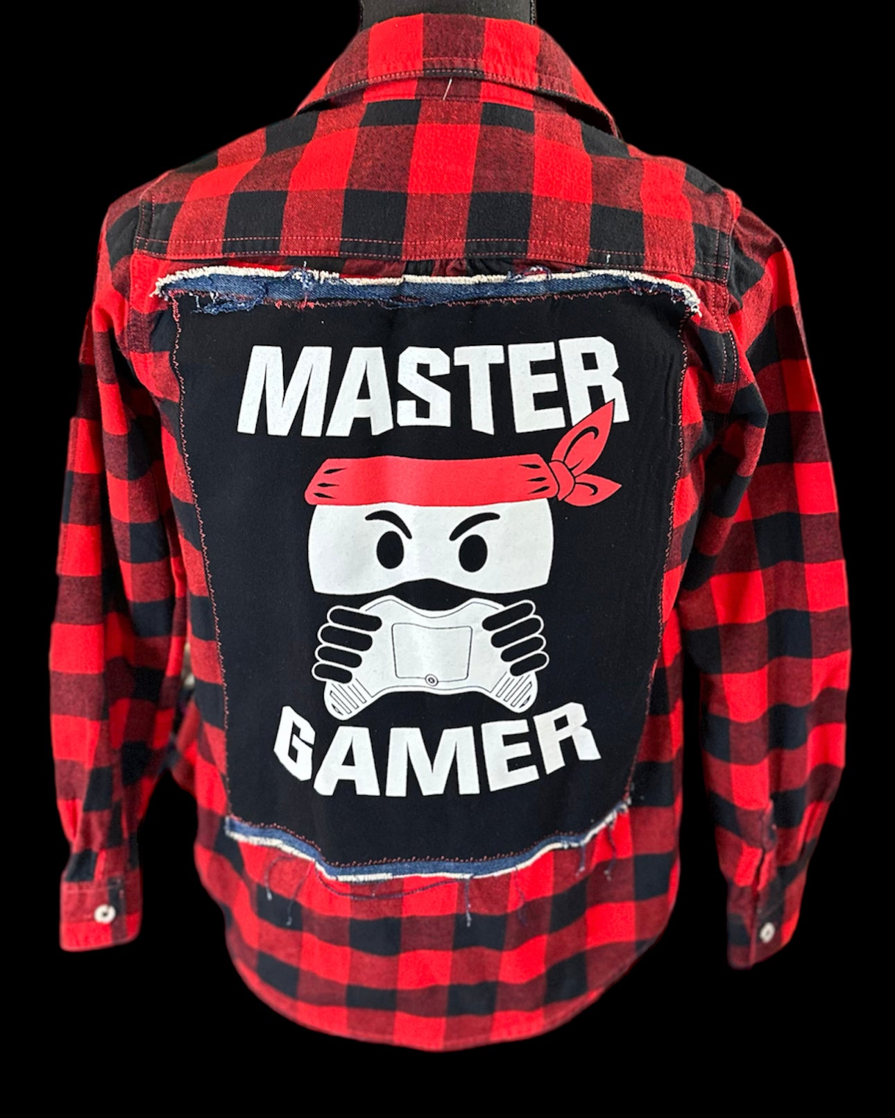 Customized “Gamer” Graphic Flannel with Denim