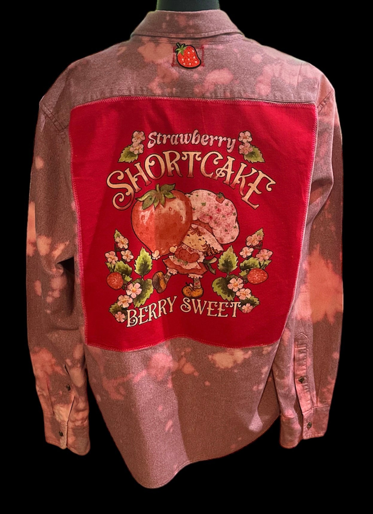 Customized “Berry Sweet” Pink & Red Graphic Reverse Tie Dye Shirt