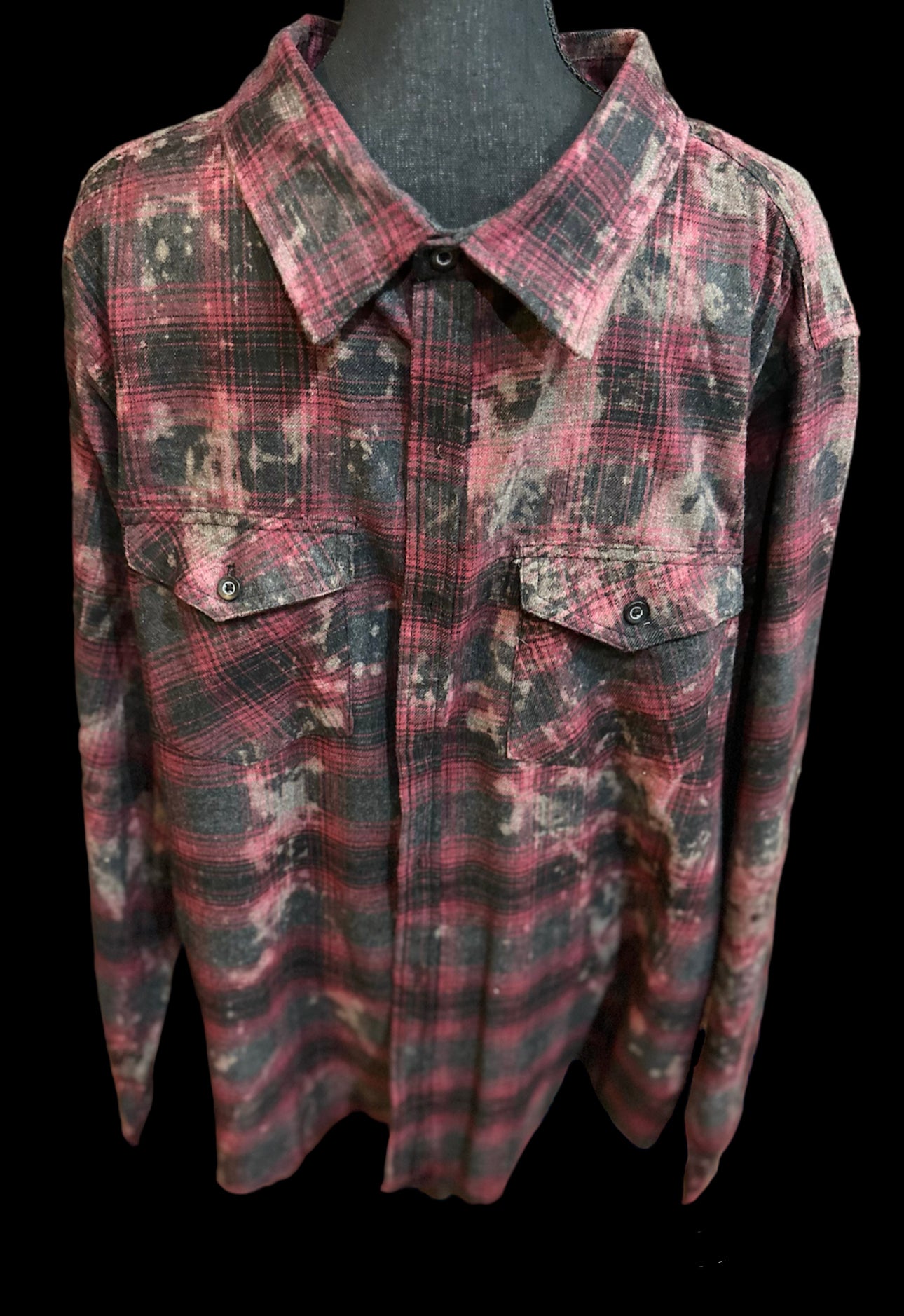 Customized “Betty” Graphic Reverse Tie Dye Flannel