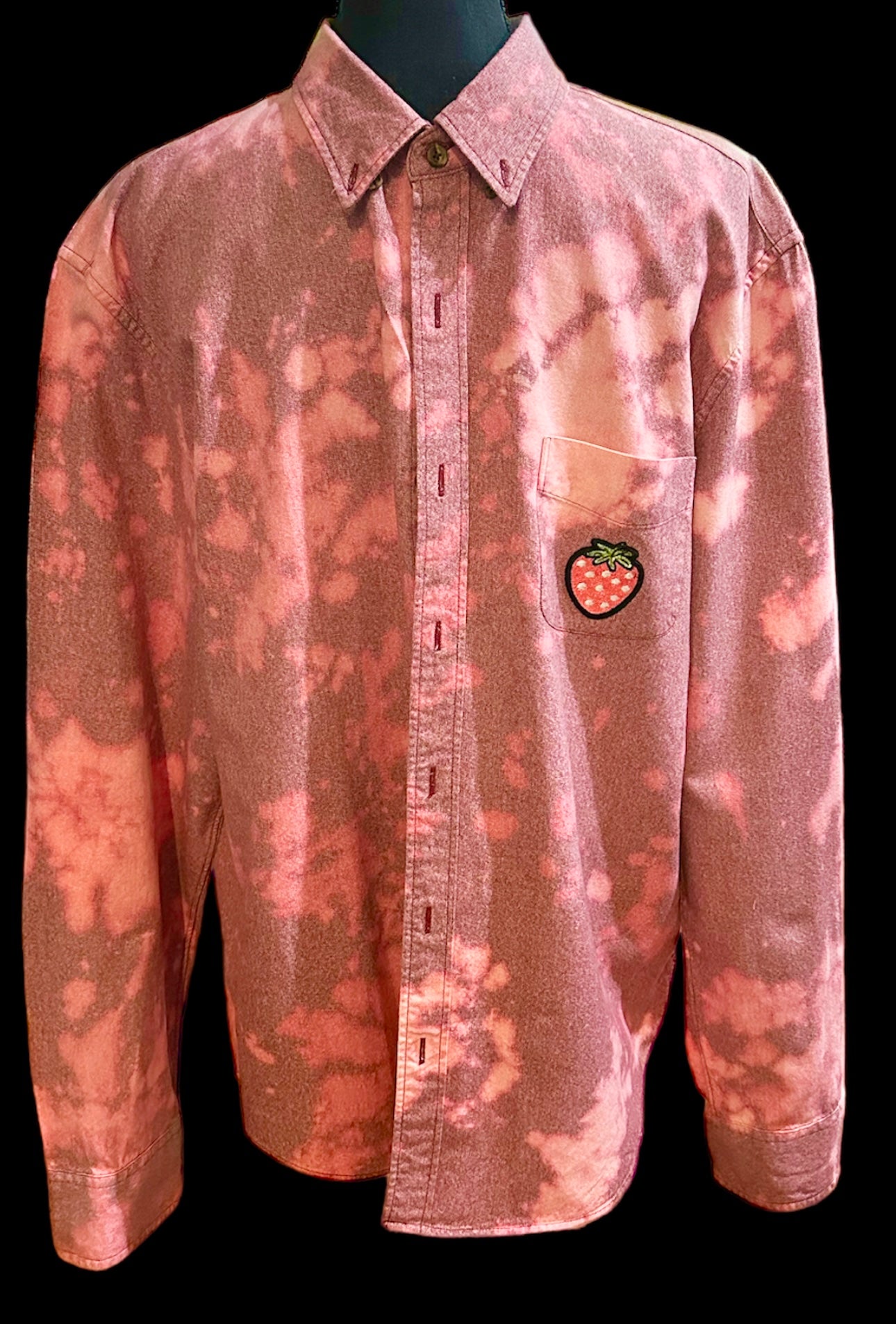 Customized “Berry Sweet” Pink & Red Graphic Reverse Tie Dye Shirt