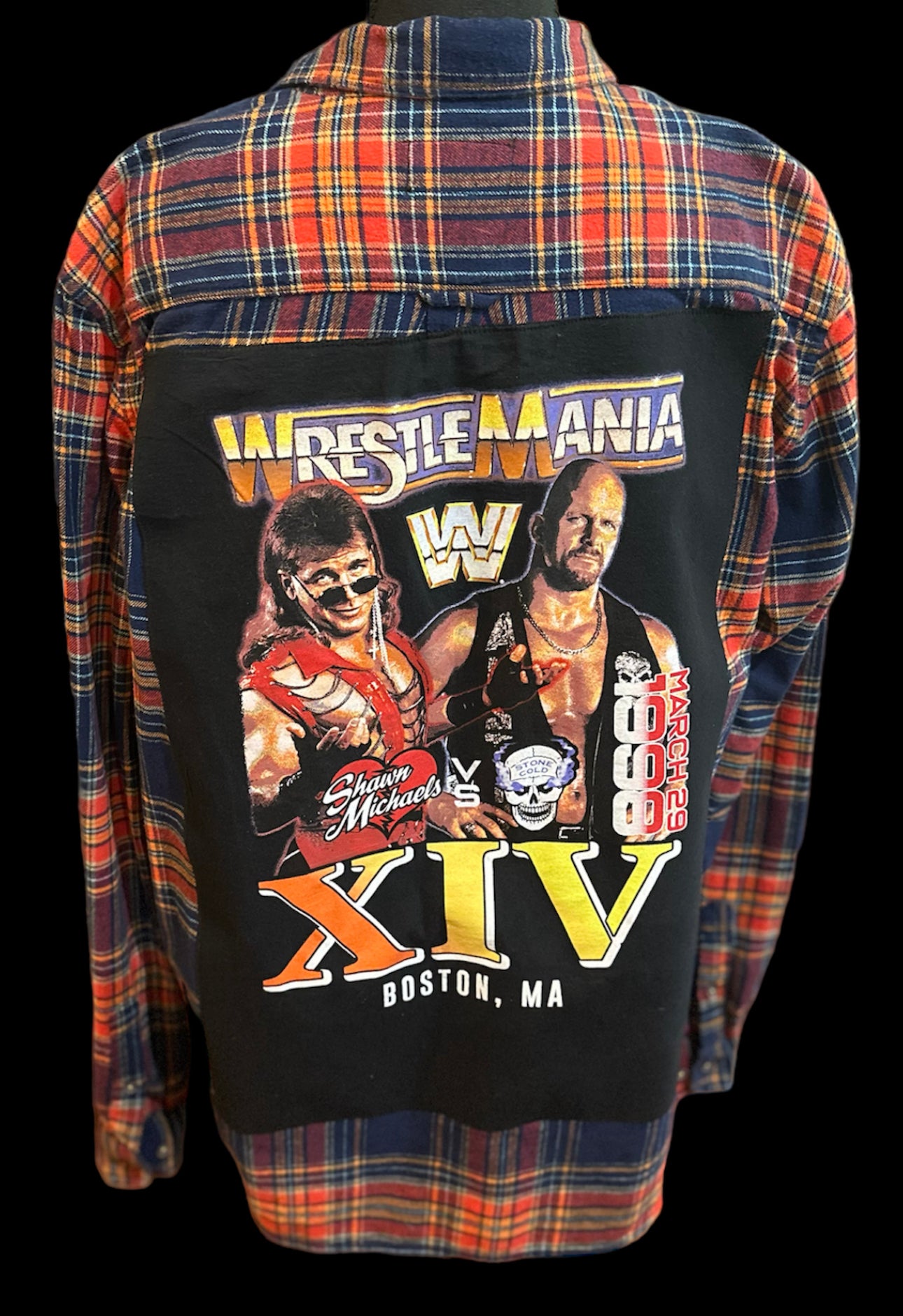 Customized “Wrestle Mania” Vintage Graphic Flannel