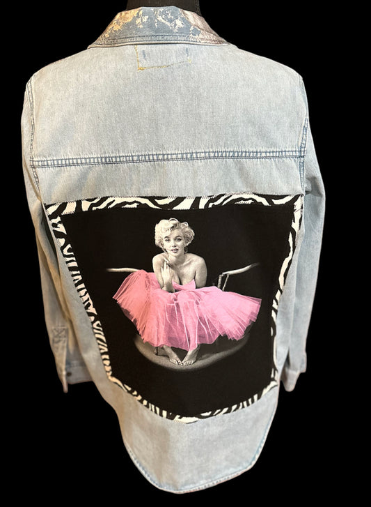 Customized “Ms. Monroe” Graphic Denim Shirt