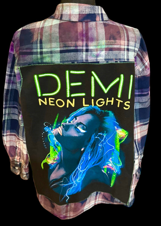 Customized “Demi” Graphic Tie Dye Vintage Flannel