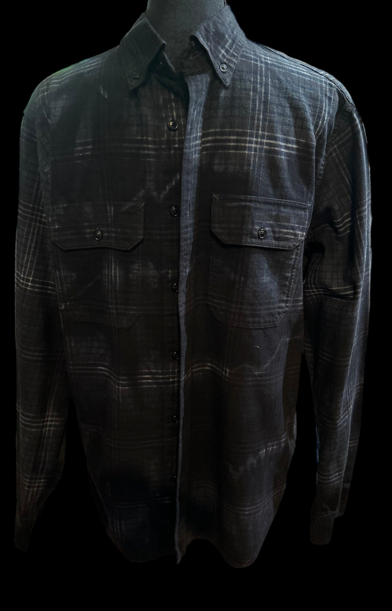 Customized “ANIMA” Graphic Black Tie Dye Flannel